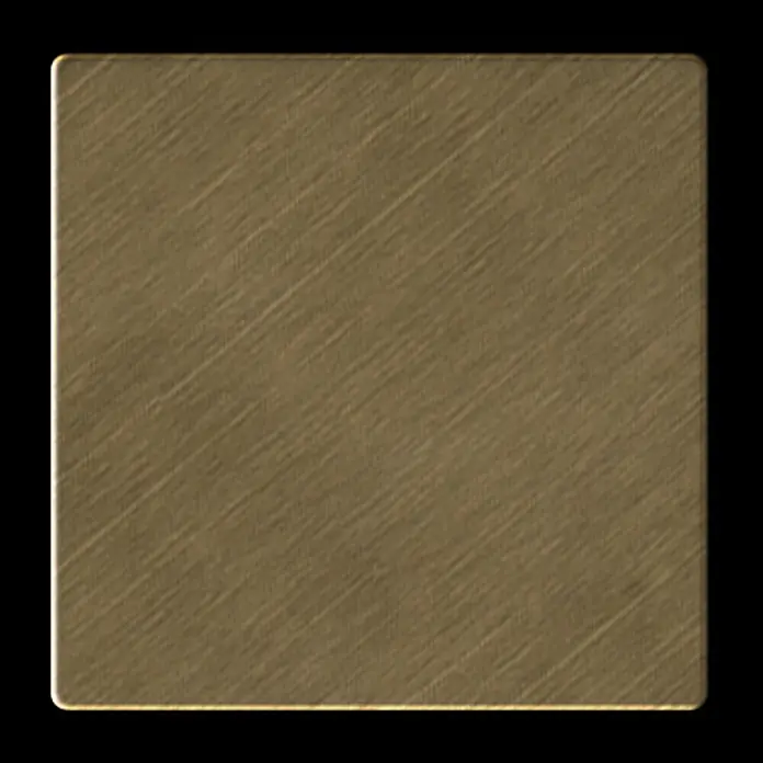 ALLOY Mosaikfliese Mosaik Fliese massiv Metall Titan gebürstet gold 1,6mm stark Century-Ti-GB - 98 x 98 mm, Gold, Sonstiges - Quadratische Platte mit abgerundeten Ecken und gebürsteter Messingtextur.