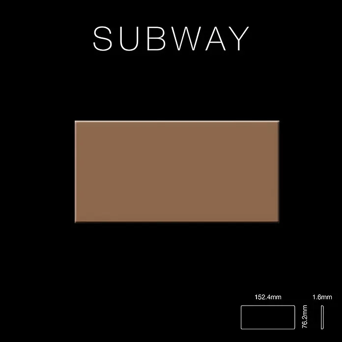ALLOY Mosaikfliese Mosaik Fliese massiv Titan hochglänzend kupfer 1,6mm stark Subway-Ti-AM - 76 x 152 mm, Bronze, Hochglänzend - Braune, rechteckige U-Bahn-Fliese, 152,4 mm x 76,2 mm groß und 1,6 mm dick.