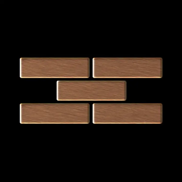 ALLOY Mosaikfliese Mosaik Fliese massiv Metall Titan gebürstet kupfer 1,6mm stark PK-Ti-AB - 309 x 302 mm, Bronze, Sonstiges - Fünf hellbraune, holzgemusterte Rechtecke, ziegelartig angeordnet.