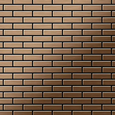 ALLOY  Mosaikfliese Mosaik Fliese massiv Metall Titan gebürstet kupfer 1,6mm stark PK-Ti-AB