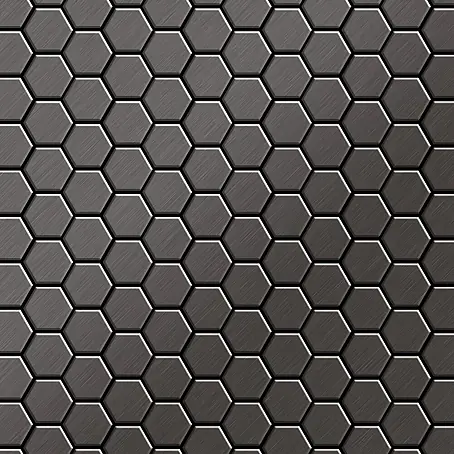 ALLOY  Mosaikfliese Mosaik Fliese massiv Titan gebürstet dunkelgrau 1,6mm stark Honey-Ti-SB