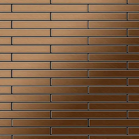 ALLOY  Mosaikfliese Mosaik Fliese massiv Titan gebürstet kupfer 1,6mm stark Avenue-Ti-AB