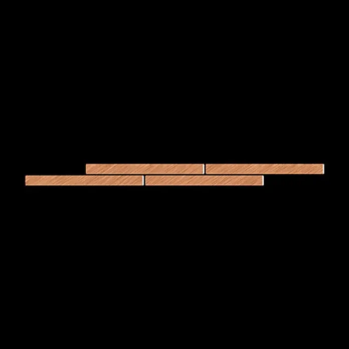 ALLOY Mosaikfliese Mosaik Fliese massiv Titan gebürstet kupfer 1,6mm stark Avenue-Ti-AB - 289 x 315 mm, Bronze, Sonstiges - Versetztes Muster aus metallischen, kupferfarbenen Rechteck-Mosaikfliesen.