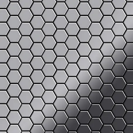ALLOY  Mosaikfliese Mosaik Fliese massiv Edelstahl marine hochglanz grau 1,6mm Honey-S-S-MM