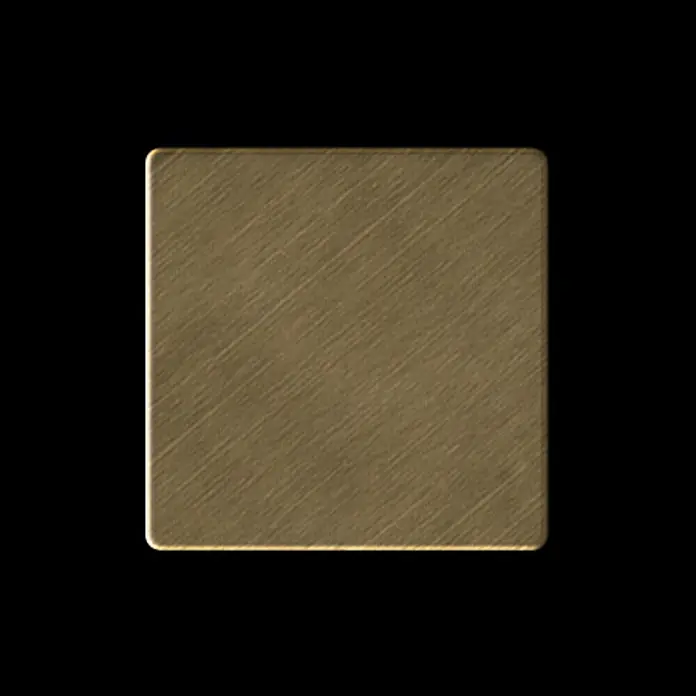ALLOY Mosaikfliese Mosaik Fliese massiv Titan gebürstet gold 1,6mm stark Cinquanta-Ti-GB - 306 x 306 mm, Gold, Sonstiges - Gebürstetes Messingquadrat mit abgerundeten Ecken.