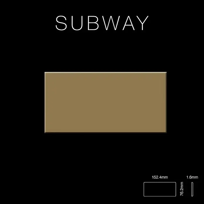 ALLOY Mosaikfliese Mosaik Fliese massiv Titan hochglänzend gold 1,6mm stark Subway-Ti-GM - 76 x 152 mm, Gold, Hochglänzend - Goldene rechteckige U-Bahn-Fliese, 152.4mm x 76.2mm x 1.6mm.
