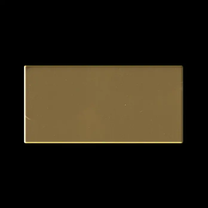 ALLOY Mosaikfliese Mosaik Fliese massiv Titan hochglänzend gold 1,6mm stark Subway-Ti-GM - 76 x 152 mm, Gold, Hochglänzend - Eine schlichte, rechteckige, goldfarbene Platte mit leichtem Glanz.