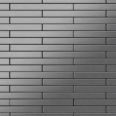 ALLOY  Mosaikfliese Mosaik Fliese massiv Edelstahl gebürstet grau 1,6mm stark Avenue-S-S-B