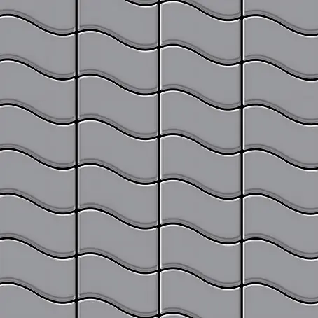 ALLOY  Mosaikfliese Mosaik Fliese massiv Metall Edelstahl matt grau 1,6mm stark Flux-S-S-MA