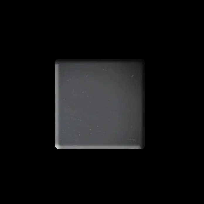 ALLOY Mosaikfliese Mosaik Fliese massiv Metall Titan hochglanz dunkelgrau 1,6mm Attica-Ti-SM - 295 x 295 mm, Schwarz, Grau, Hochglänzend - Dunkelgraue, quadratische Fliese mit abgerundeten Ecken und matter, leicht texturierter Oberfläche.