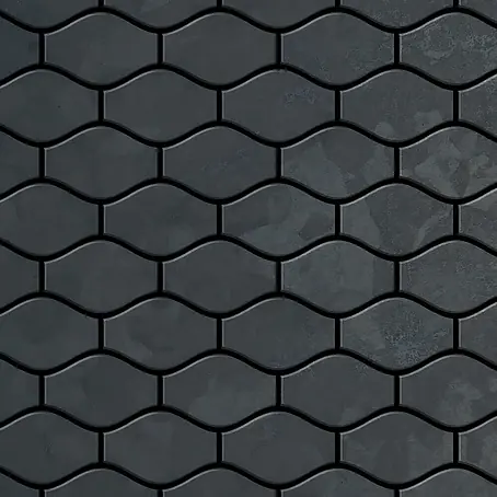 ALLOY  Mosaikfliese Mosaik Fliese massiv Metall Rohstahl gewalzt grau 1,6mm stark Karma-RS