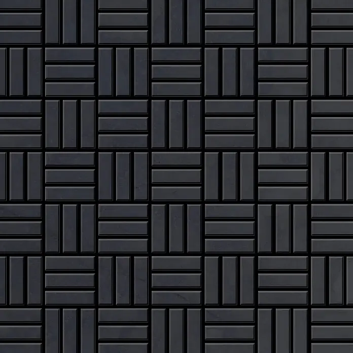 ALLOY Mosaikfliese Mosaik Fliese massiv Rohstahl gewalzt grau 1,6mm stark Basketweave-RS - 288 x 288 mm, Grau, Sonstiges - Dunkelgraue Rechteckfliesen im Korbmuster, ideal für moderne Boden- oder Wandverkleidungen.