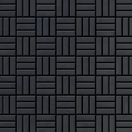 ALLOY  Mosaikfliese Mosaik Fliese massiv Rohstahl gewalzt grau 1,6mm stark Basketweave-RS