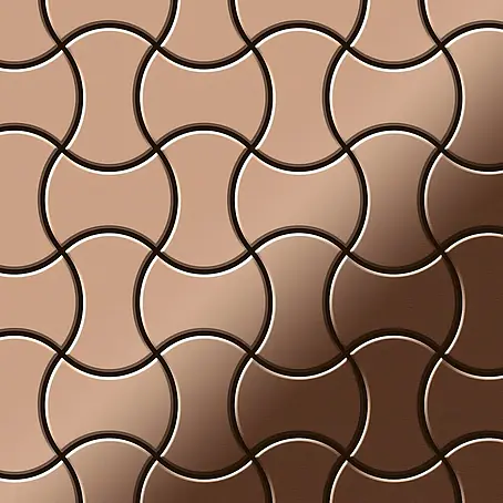 ALLOY  Mosaikfliese Mosaik Fliese massiv Metall Kupfer gewalzt kupfer 1,6mm stark Infinit-CM