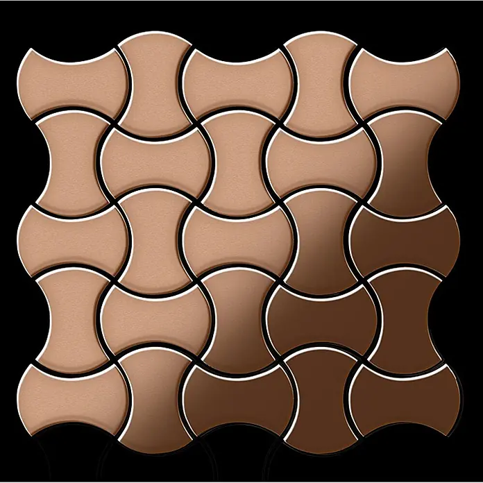 ALLOY Mosaikfliese Mosaik Fliese massiv Metall Kupfer gewalzt kupfer 1,6mm stark Infinit-CM - 322 x 322 mm, Bronze, Sonstiges