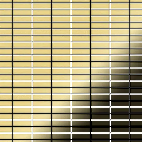 ALLOY  Mosaikfliese Mosaik Fliese massiv Metall Messing gewalzt gold 1,6mm stark Cabin-BM