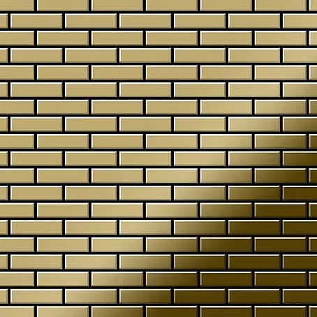 ALLOY  Mosaikfliese Mosaik Fliese massiv Metall Titan hochglänzend gold 1,6mm stark PK-Ti-GM