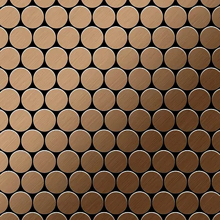 ALLOY  Mosaikfliese Mosaik Fliese massiv Metall Titan gebürstet kupfer 1,6mm stark Dome-Ti-AB