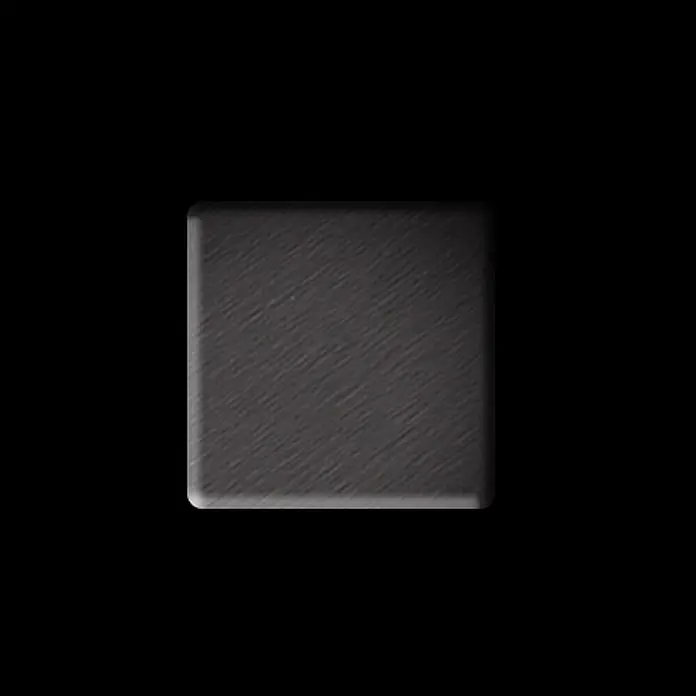 ALLOY Mosaikfliese Mosaik Fliese massiv Titan gebürstet dunkelgrau 1,6mm stark Attica-Ti-SB - 295 x 295 mm, Schwarz, Grau, Sonstiges - Dunkelgraues Quadrat mit abgerundeten Ecken und gebürsteter Metalltextur.