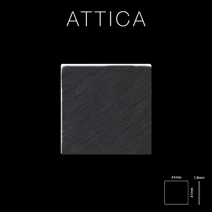 ALLOY Mosaikfliese Mosaik Fliese massiv Titan gebürstet dunkelgrau 1,6mm stark Attica-Ti-SB - 295 x 295 mm, Schwarz, Grau, Sonstiges - Quadratische dunkelgraue Fliese mit gebürsteter Oberfläche, 41x41mm und 1,6mm dick.