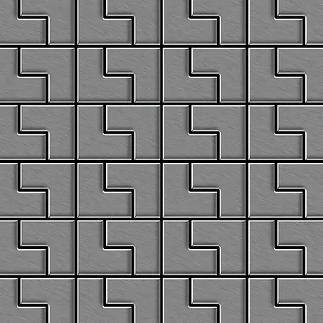 ALLOY  Mosaikfliese Mosaik Fliese massiv Edelstahl marine hochglanz grau 1,6mm Kink-S-S-MM