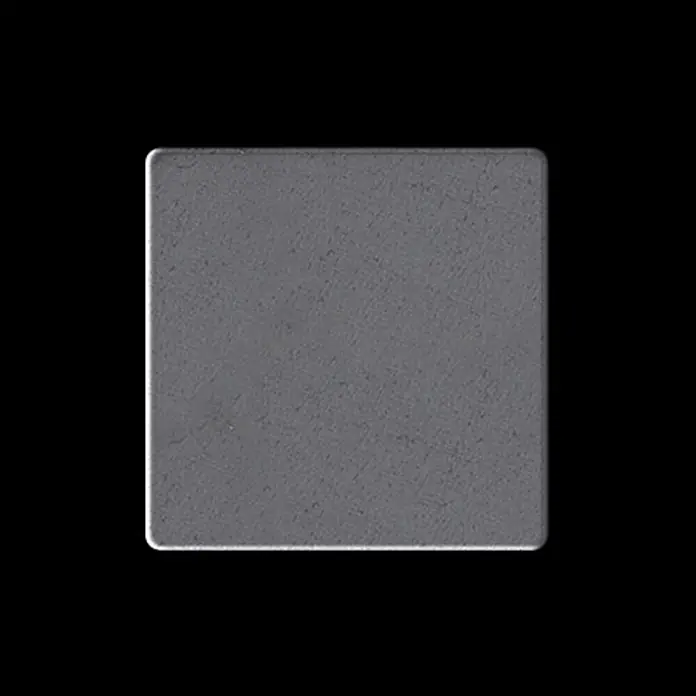 ALLOY Mosaikfliese Mosaik Fliese massiv Metall Rohstahl gewalzt grau 1,6mm stark Cinquanta-RS - 306 x 306 mm, Grau, Sonstiges - Dunkelgraues Quadrat mit abgerundeten Ecken und feiner Textur.