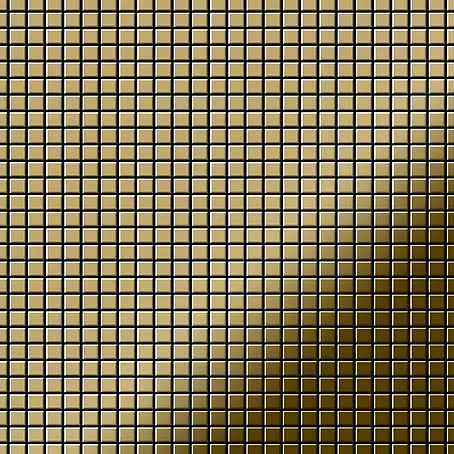 ALLOY  Mosaikfliese Mosaik Fliese massiv Titan hochglänzend gold 1,6mm stark Glomesh-Ti-GM