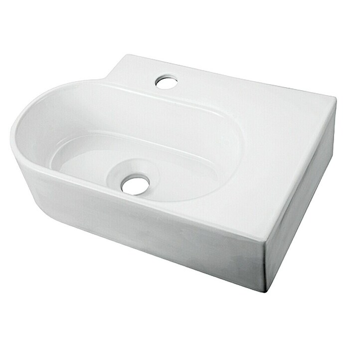 Camargue Lavabo pequeño Teneriffa (30,3 x 47,2 cm, Cerámica, Blanco)