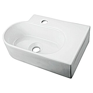 Camargue Lavabo pequeño Teneriffa (An x L: 47,2 x 30,3 cm, Sin esmalte especial, Orificios para grifo: Medio, Sin desbordamiento, Blanco)