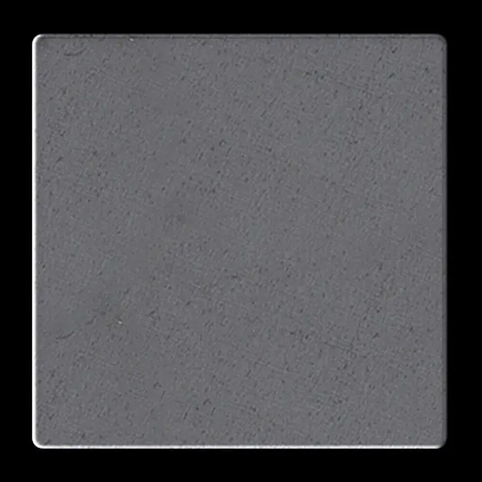 ALLOY Mosaikfliese Mosaik Fliese massiv Metall Rohstahl gewalzt grau 1,6mm stark Century-RS - 98 x 98 mm, Grau, Sonstiges - Dunkelgraues quadratisches Musterstück mit strukturierter Oberfläche und abgerundeten Ecken.