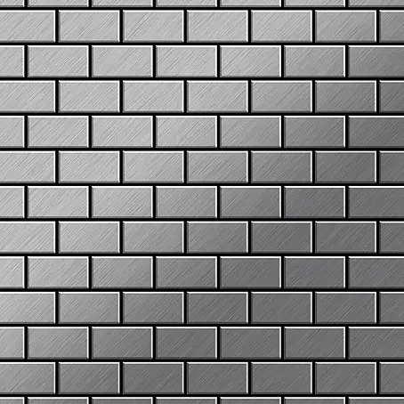 ALLOY  Mosaikfliese Mosaik Fliese massiv Edelstahl marine gebürstet grau 1,6mm House-S-S-MB