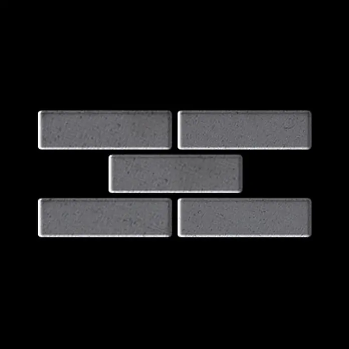 ALLOY Mosaikfliese Mosaik Fliese massiv Metall Rohstahl gewalzt grau 1,6mm stark PK-RS - 309 x 302 mm, Grau, Sonstiges - Graue rechteckige Fliesen in Ziegelmuster, mit texturierter Oberfläche.