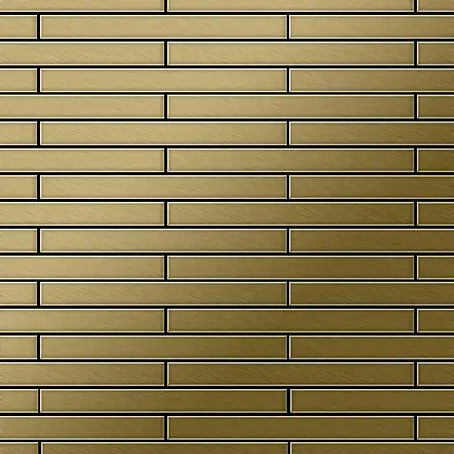ALLOY  Mosaikfliese Mosaik Fliese massiv Metall Titan gebürstet gold 1,6mm stark Avenue-Ti-GB