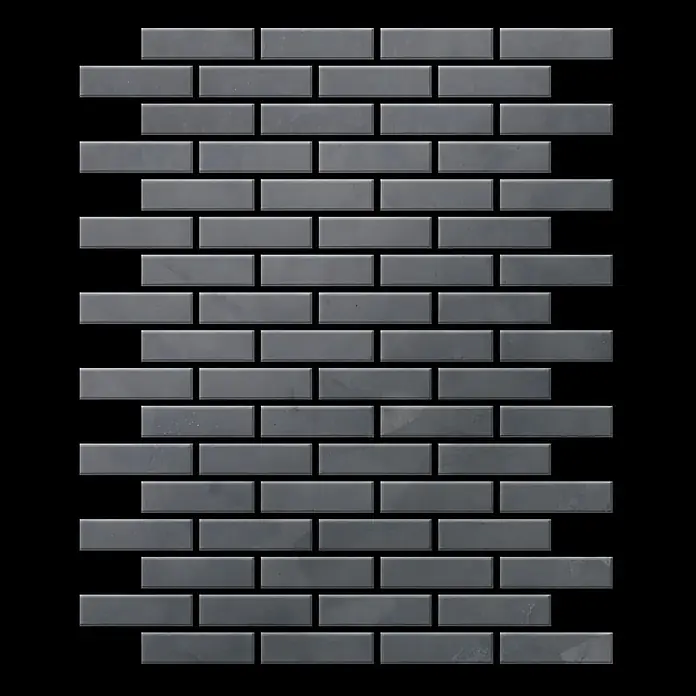 ALLOY Mosaikfliese Mosaik Fliese massiv Metall Rohstahl gewalzt grau 1,6mm stark PK-RS - 309 x 302 mm, Grau, Sonstiges - Dunkelgraues U-Bahn-Fliesenmosaik im klassischen Ziegelmuster.