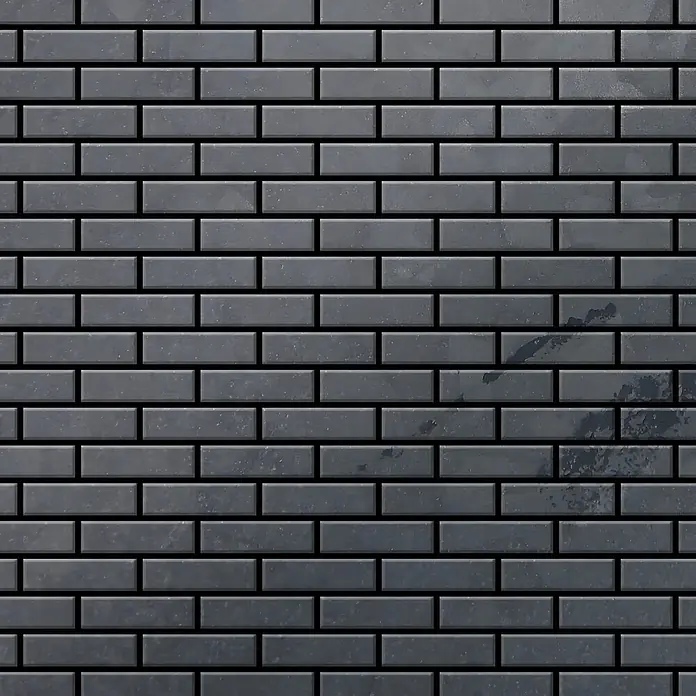 ALLOY Mosaikfliese Mosaik Fliese massiv Metall Rohstahl gewalzt grau 1,6mm stark PK-RS - 309 x 302 mm, Grau, Sonstiges - Dunkelgraue rechteckige Fliesen in Ziegelmuster, mit feiner Textur.