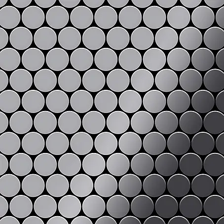 ALLOY  Mosaikfliese Mosaik Fliese massiv Metall Edelstahl hochglanz grau 1,6mm Dollar-S-S-M