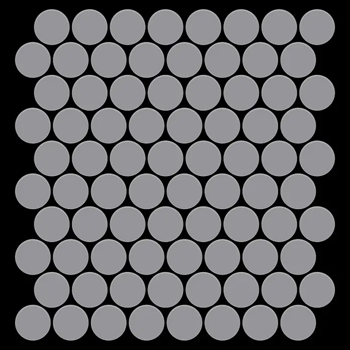 ALLOY Mosaikfliese Mosaik Fliese massiv Metall Edelstahl matt grau 1,6mm stark Dollar-S-S-MA - 295 x 322 mm, Grau, Silber, Matt - Graues Penny-Round-Mosaikfliesenblatt für Wände oder Böden.