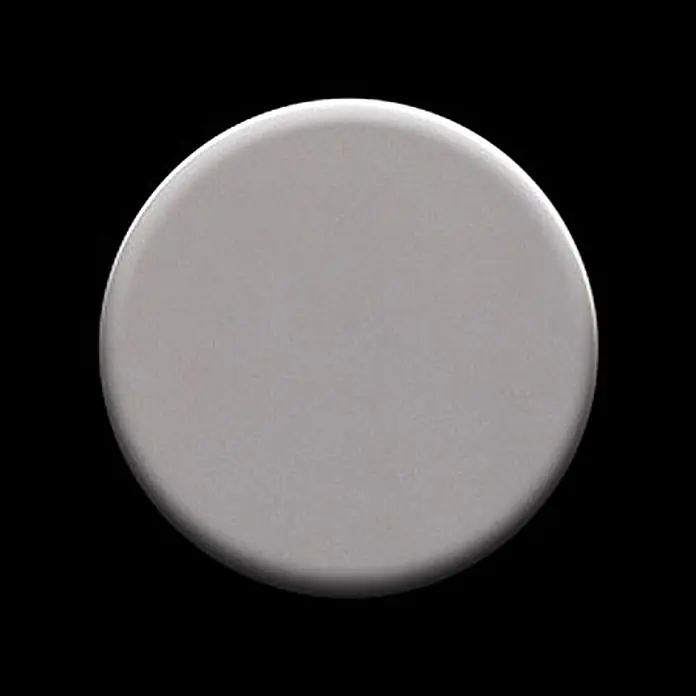ALLOY Mosaikfliese Mosaik Fliese massiv Metall Edelstahl matt grau 1,6mm stark Dollar-S-S-MA - 295 x 322 mm, Grau, Silber, Matt - Hellgrauer, runder Knopf oder Anstecker mit leicht erhöhter Kante.