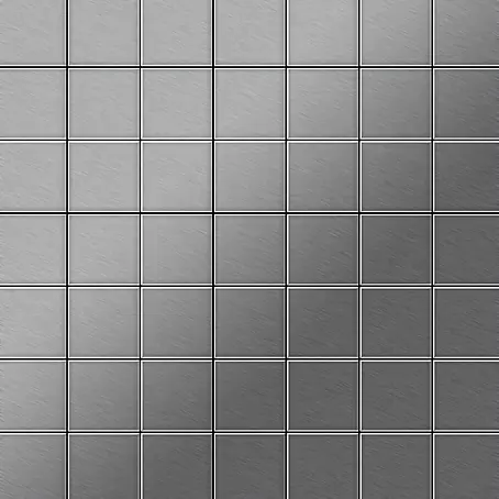 ALLOY  Mosaikfliese Mosaik Fliese massiv Edelstahl gebürstet grau 1,6mm stark Attica-S-S-B