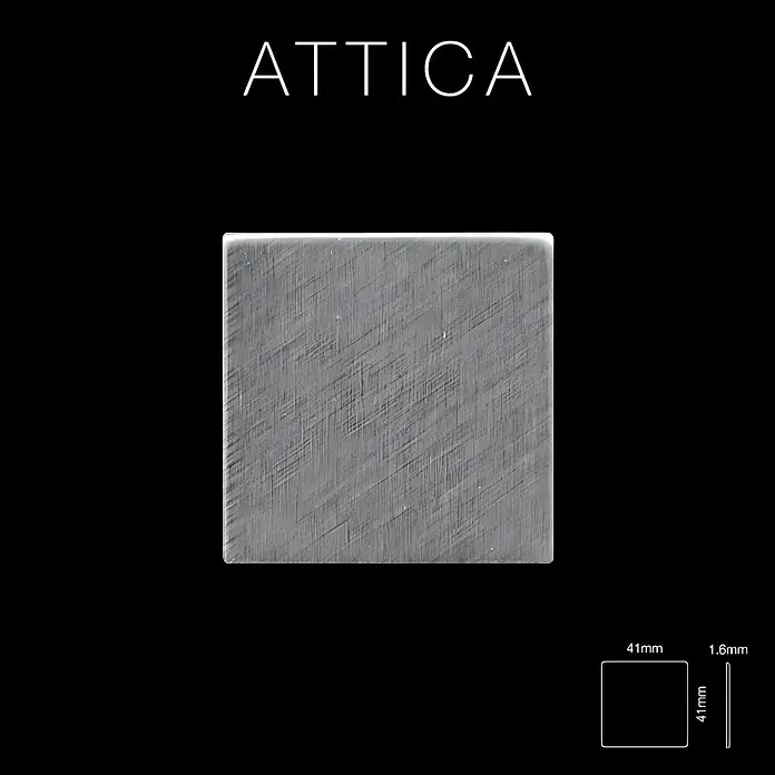 ALLOY Mosaikfliese Mosaik Fliese massiv Edelstahl marine gebürstet grau 1,6mm Attica-S-S-MB - 295 x 295 mm, Grau, Silber, Blau, Sonstiges - Graue, strukturierte quadratische Fliese (41x41x1,6mm), Attica Kollektion.
