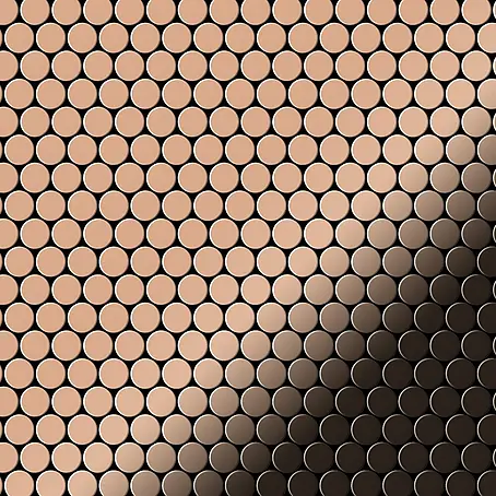 ALLOY  Mosaikfliese Mosaik Fliese massiv Metall Kupfer gewalzt kupfer 1,6mm stark Penny-CM