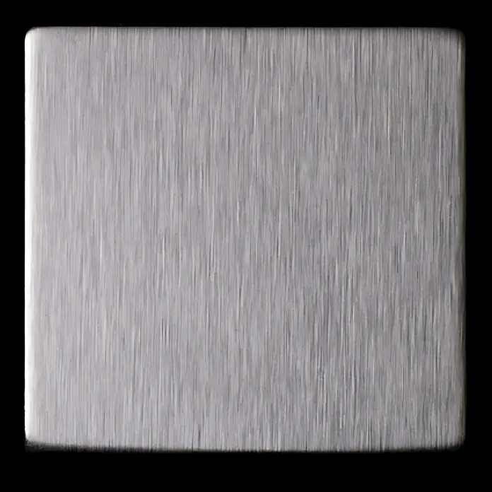 ALLOY Mosaikfliese Mosaik Fliese massiv Edelstahl gebürstet grau 1,6mm stark Attica-S-S-B - 295 x 295 mm, Grau, Silber, Sonstiges - Rechteckige Platte aus gebürstetem Silbermetall mit abgerundeten Ecken.