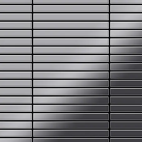 ALLOY  Mosaikfliese Mosaik Fliese massiv Metall Edelstahl hochglanz grau 1,6mm Linear-S-S-M