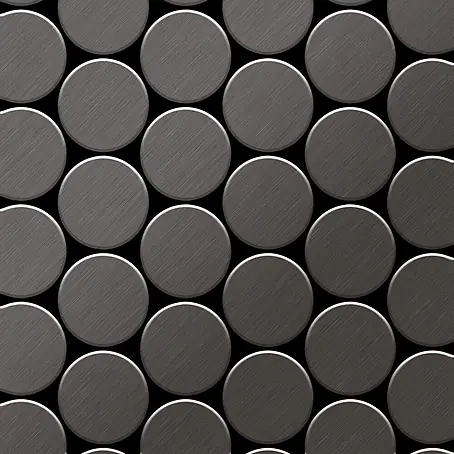 ALLOY  Mosaikfliese Mosaik Fliese massiv Titan gebürstet dunkelgrau 1,6mm Medallion-Ti-SB