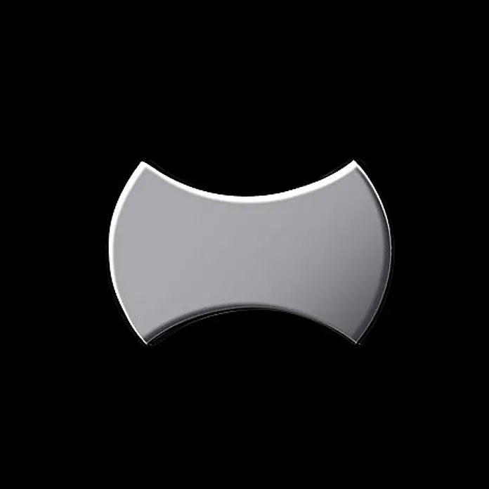 ALLOY Mosaikfliese Mosaik Fliese massiv Metall Edelstahl hochglänzend grau 1,6mm Infinit-S-S-M - 322 x 322 mm, Grau, Silber, Hochglänzend - Glänzendes, metallisch silbernes, abstraktes Element mit symmetrisch gewölbten Seiten.