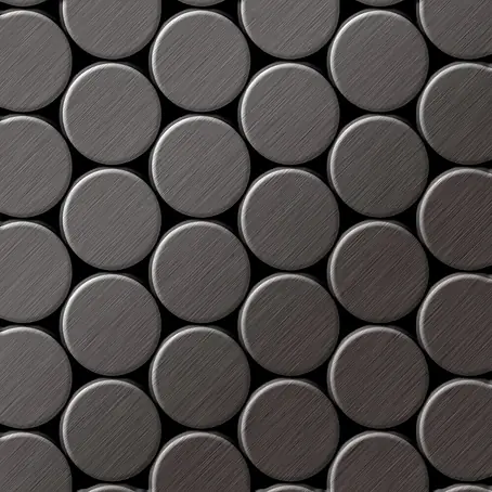 ALLOY  Mosaikfliese Mosaik Fliese massiv Titan gebürstet dunkelgrau 1,6mm stark Dome-Ti-SB