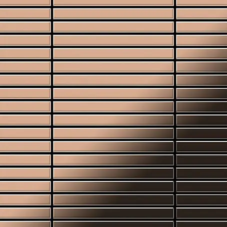 ALLOY  Mosaikfliese Mosaik Fliese massiv Metall Kupfer gewalzt kupfer 1,6mm stark Linear-CM