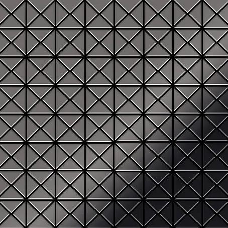 ALLOY  Mosaikfliese Mosaik Fliese massiv Metall Titan hochglanz dunkelgrau 1,6mm Deco-Ti-SM