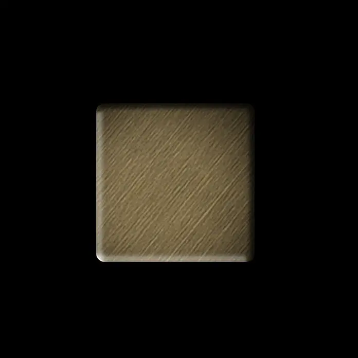 ALLOY Mosaikfliese Mosaik Fliese massiv Metall Titan gebürstet gold 1,6mm stark Attica-Ti-GB - 295 x 295 mm, Gold, Sonstiges - Abgerundetes Quadrat mit gebürsteter Bronze-Metalltextur.
