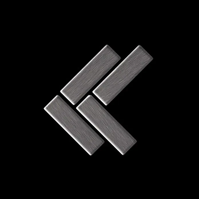 ALLOY Mosaikfliese Mosaik Fliese massiv Edelstahl gebürstet grau 1,6mm Herringbone-S-S-B - 309 x 300 mm, Grau, Silber, Sonstiges - Symbol für schnellen Rücklauf, gebildet aus vier grauen, texturierten rechteckigen Metallblöcken.